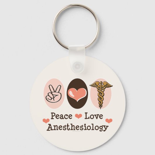 Peace Love Anesthesiology Sleutelhanger (Voorkant)
