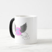 Peace Love Angel Wings Design Magische Mok (Voorkant links)