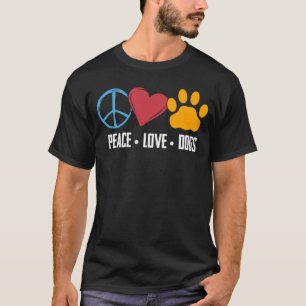 Peace Love Animal Paw Print Dog Canine T-shirt