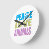 Peace Love Animals Ronde Klok (Hoek)