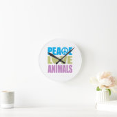Peace Love Animals Ronde Klok (Huis)