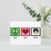 Peace Love Anime Briefkaart (Staand voorkant)