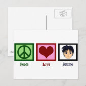 Peace Love Anime Briefkaart (Voorkant / Achterkant)