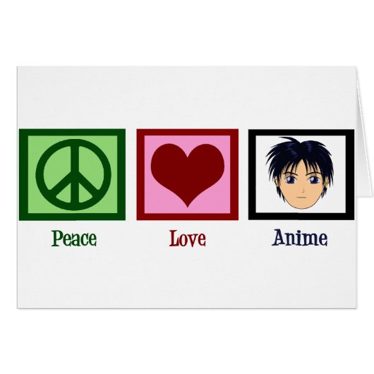 Peace Love Anime Kaart (Voorkant Horizontaal)