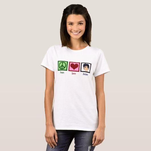 Peace Love Anime T-shirt (Voorkant volledig)