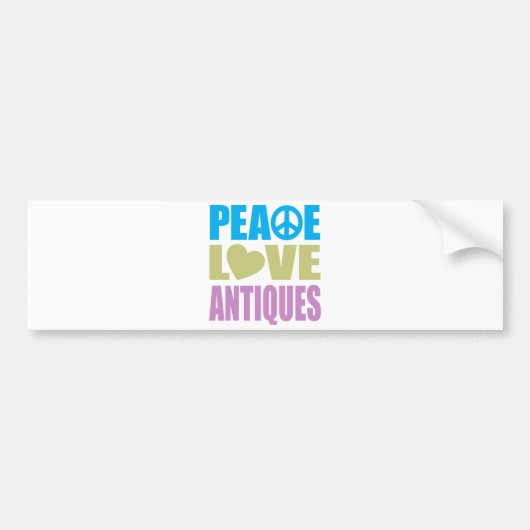 Peace Love Antieke Bumpersticker (Voorkant)