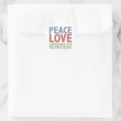 Peace Love Antropology Ronde Sticker (Tas)