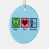 Peace Love Appraisons Keramisch Ornament (Rechts)