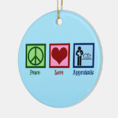 Peace Love Appraisons Keramisch Ornament (Links)
