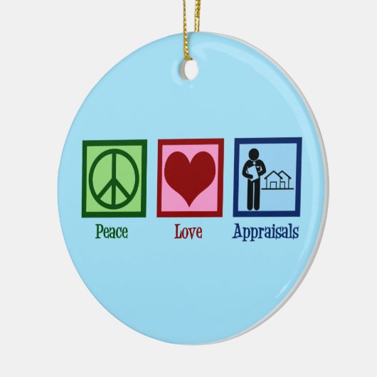 Peace Love Appraisons Keramisch Ornament (Links)