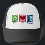 Peace Love Appraisons Trucker Pet<br><div class="desc">Peace Love Appraisals Een gave van een coole vastgoedtaxateur voor iemand die huizen beoordeelt om de waarde van het onroerend goed te bepalen voor een huiskoper op de markt voor een huis.</div>