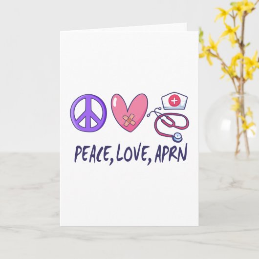 Peace Love APRN Kaart (Gele Bloem)