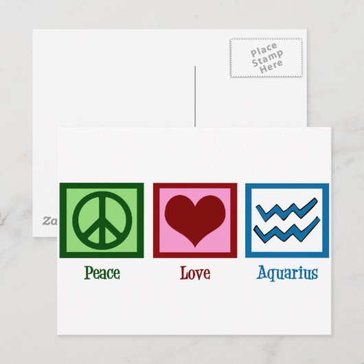Peace Love Aquarius Briefkaart (Voorkant / Achterkant)