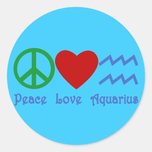 Peace Love Aquarius Producten Ronde Sticker (Voorkant)