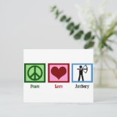 Peace Love Archery Briefkaart (Staand voorkant)