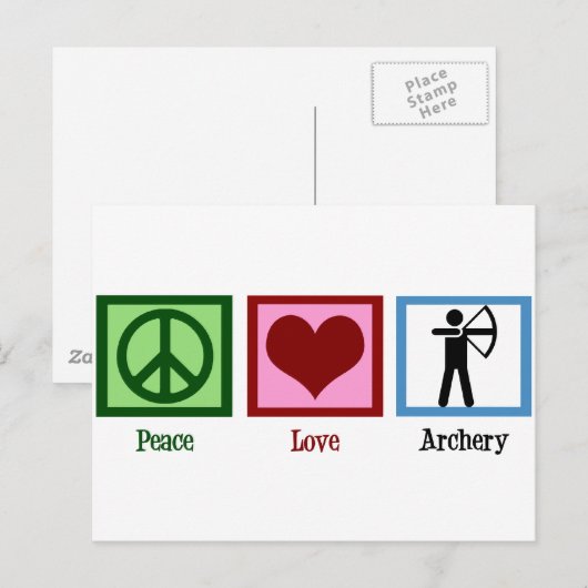 Peace Love Archery Briefkaart (Voorkant / Achterkant)