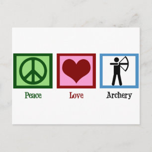 Peace Love Archery Briefkaart