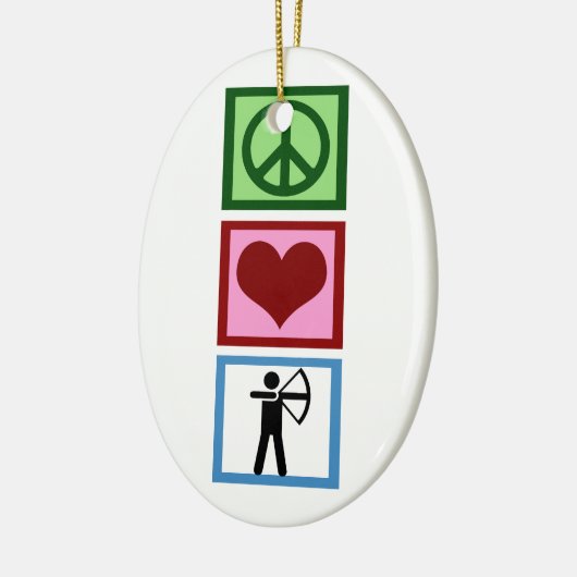 Peace Love Archery Keramisch Ornament (Links)