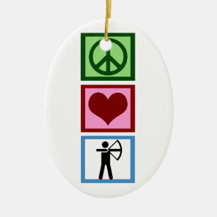 Peace Love Archery Keramisch Ornament
