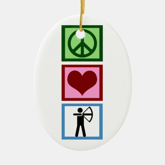 Peace Love Archery Keramisch Ornament (Voorkant)