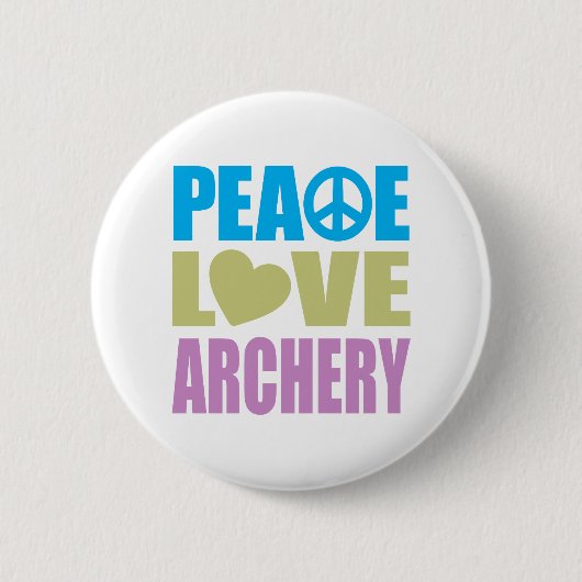 Peace Love Archery Ronde Button 5,7 Cm (Voorkant)