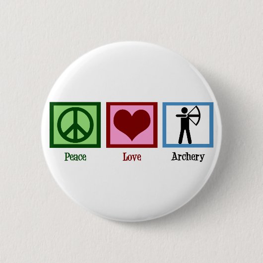 Peace Love Archery Ronde Button 5,7 Cm (Voorkant)