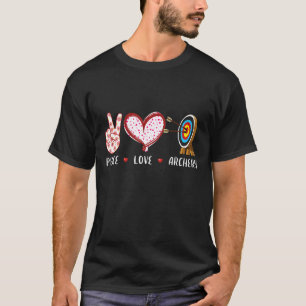 Peace Love Archery Target Mannen Women Kinder Girl T-shirt