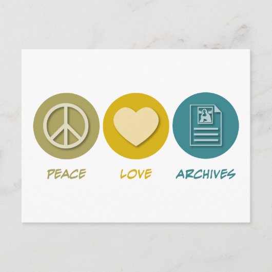 Peace Love Archives Briefkaart (Voorkant)