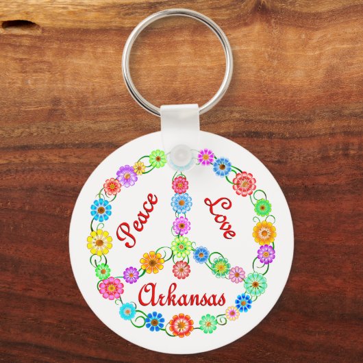 Peace Love Arkansas Sleutelhanger (Voorkant)