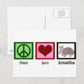 Peace Love Armadillos Briefkaart (Voorkant / Achterkant)