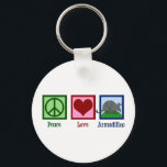 Peace Love Armadillos Sleutelhanger<br><div class="desc">Een schattig armadillo minachting cadeau voor een school met een grappige mascotte. Peace Love Armadillos.</div>