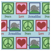 Peace Love Armadillos Stof (Close Up)