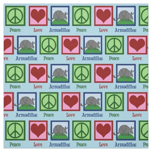 Peace Love Armadillos Stof (Swatch)