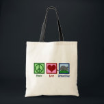 Peace Love Armadillos Tote Bag<br><div class="desc">Een schattig armadillo minachting cadeau voor een school met een grappige mascotte. Peace Love Armadillos.</div>