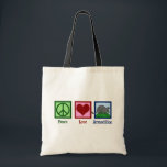 Peace Love Armadillos Tote Bag<br><div class="desc">Een schattig armadillo minachting cadeau voor een school met een grappige mascotte. Peace Love Armadillos.</div>
