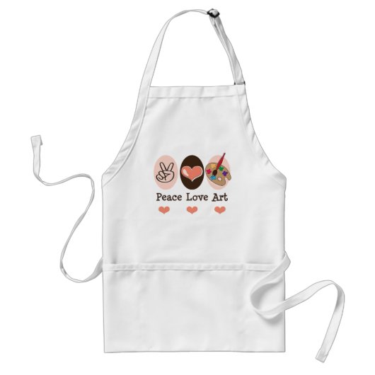 Peace Love Art Apron Standaard Schort (Voorkant)