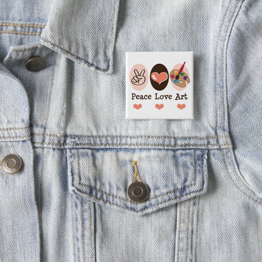 Peace Love Art Artist Button (In situ)