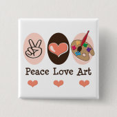 Peace Love Art Artist Button (Voorkant)