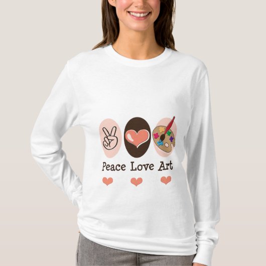 Peace Love Art Long-hoes T-shirt (Voorkant)