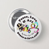 Peace, Love & Art Mermaid Promotion Button (Voorkant /achterkant)