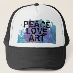 PEACE LOVE ART type + schilderachtergrond   Trucker Pet