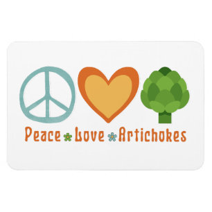 Peace Love Artichokes Vegan Veggie Hippie Foodie Magneet