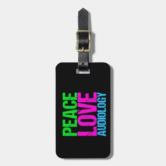 Peace Love Audiology Bagagelabel (Voorkant verticaal)
