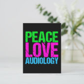 Peace Love Audiology Briefkaart (Staand voorkant)