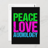 Peace Love Audiology Briefkaart (Voorkant / Achterkant)