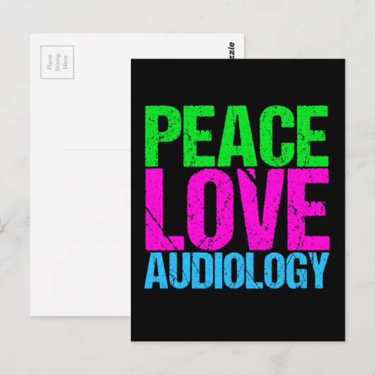 Peace Love Audiology Briefkaart (Voorkant / Achterkant)