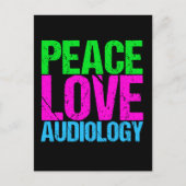 Peace Love Audiology Briefkaart (Voorkant)