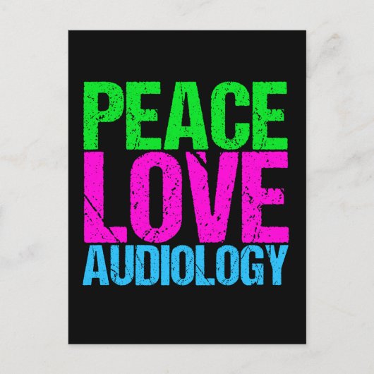 Peace Love Audiology Briefkaart (Voorkant)