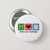Peace Love Audiology Cute Audiologist Ronde Button 5,7 Cm (Voorkant /achterkant)