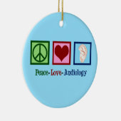 Peace Love Audiology Keramisch Ornament (Rechts)
